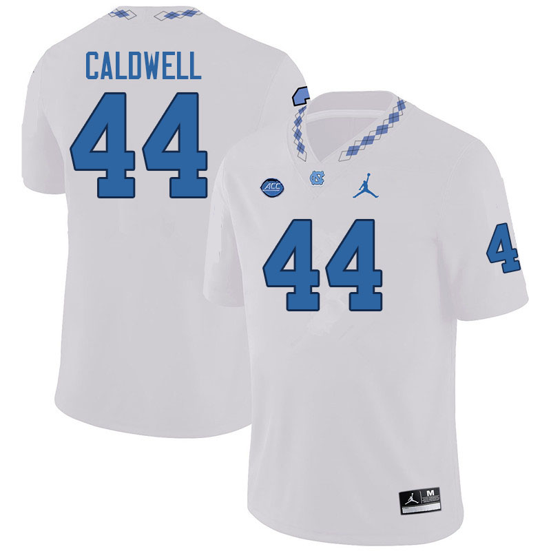 Men #44 Randy Caldwell North Carolina Tar Heels College Football Jerseys Sale-White